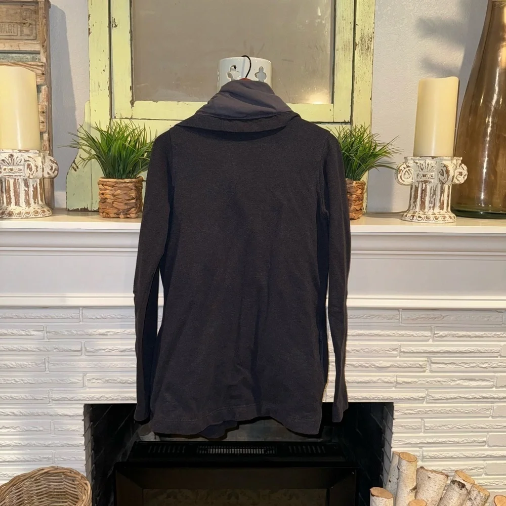 Lululemon Blissed Out Blue Wrap Active Jacket Cozy Asymmetrical Hem Size 8